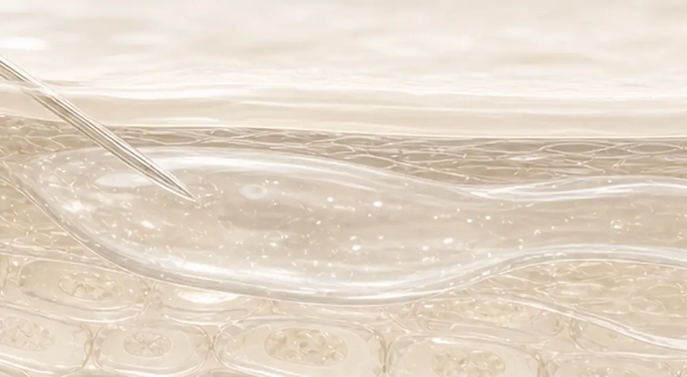 Gel placed at a chosen depth
