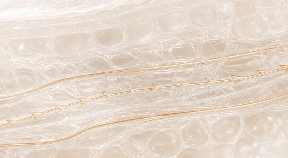 Threads supporting the tissue layers
