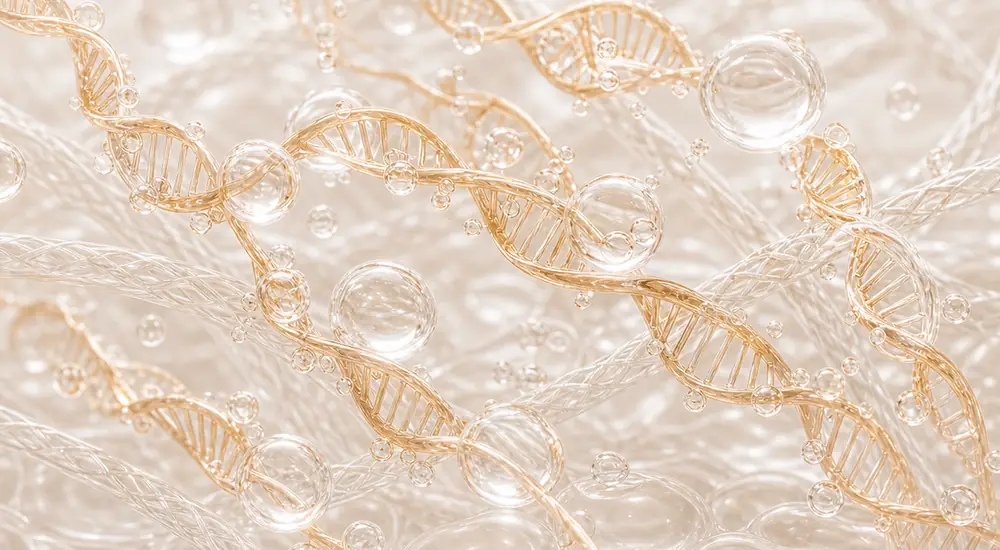 Polynucleotide chains among the collagen network
